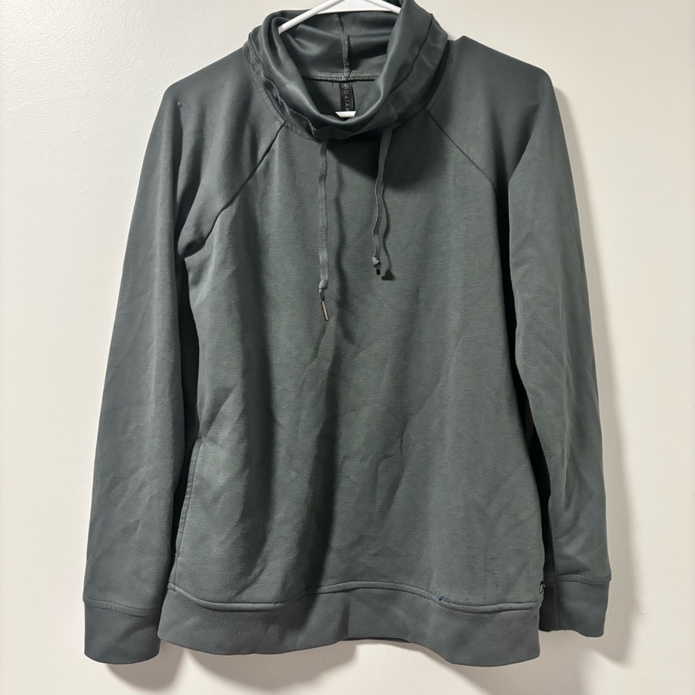 GAIAM Dark Gray Cowl Neck Top Small